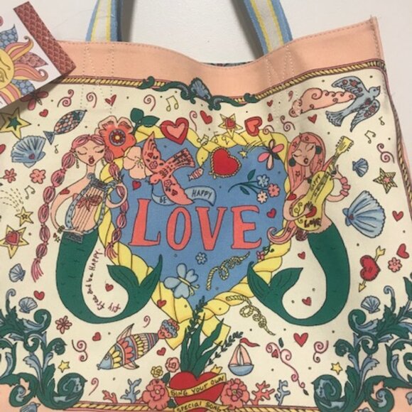 NWT Brighton MERMAID SIREN’S SONG Canvas Tote ($150) & Brighton Water Bottle - Picture 3 of 7